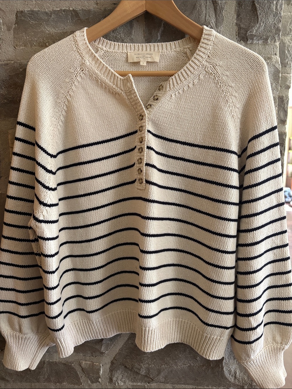 Sezane striped cotton sweater